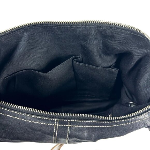 Coach Soho Hobo Bag No 10032 Black Leather Shoulder Handbag Buckle Strap - Picture 6 of 7